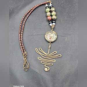 Formed copper pendant necklace